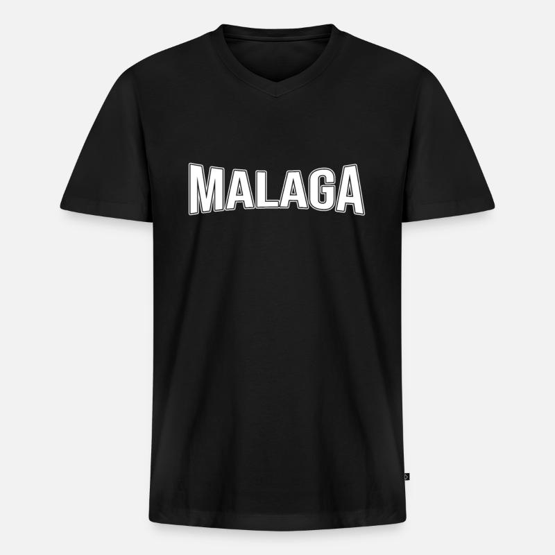 Malaga - Männer Premium Bio T-Shirt mit V-Ausschnitt - Schwarz