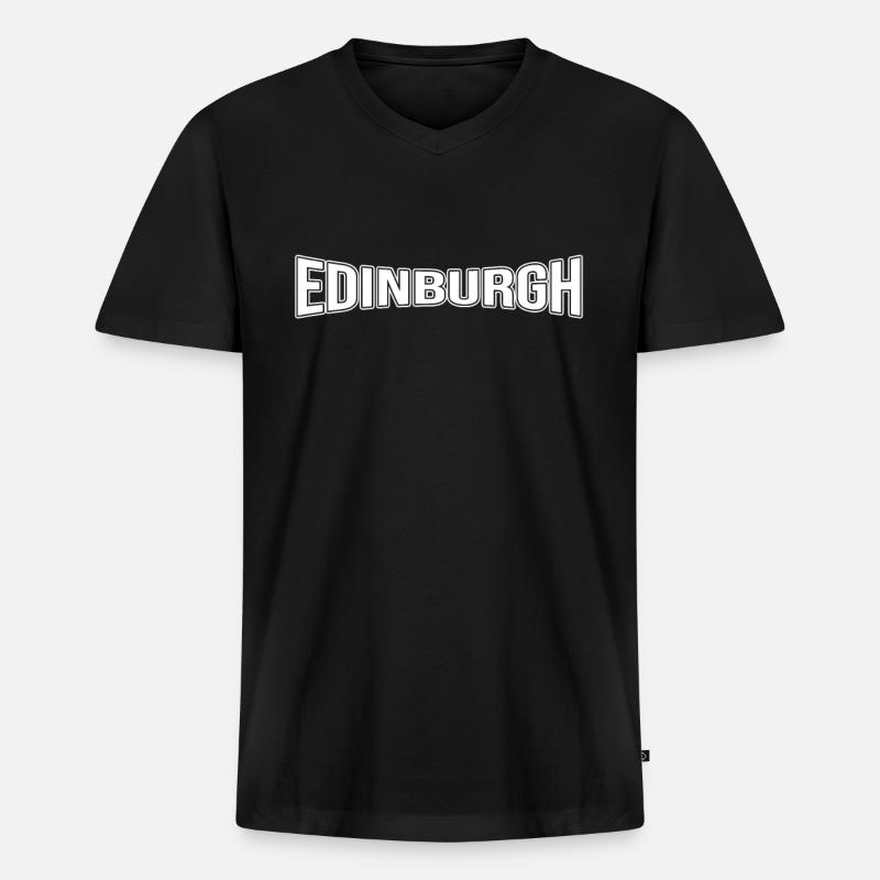 Edinburgh - Männer Premium Bio T-Shirt mit V-Ausschnitt - Schwarz