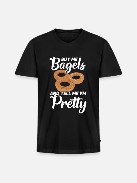 Bagel Food Gift Bagel - Men's Premium Organic T-shirt with V-neck - black
