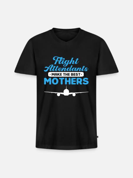 Stewardesse Stewardess kabinepersonale - Premium økologisk T-shirt med V-hals til mænd - sort