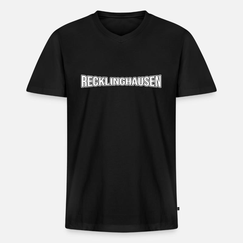 Recklinghausen - Männer Premium Bio T-Shirt mit V-Ausschnitt - Schwarz