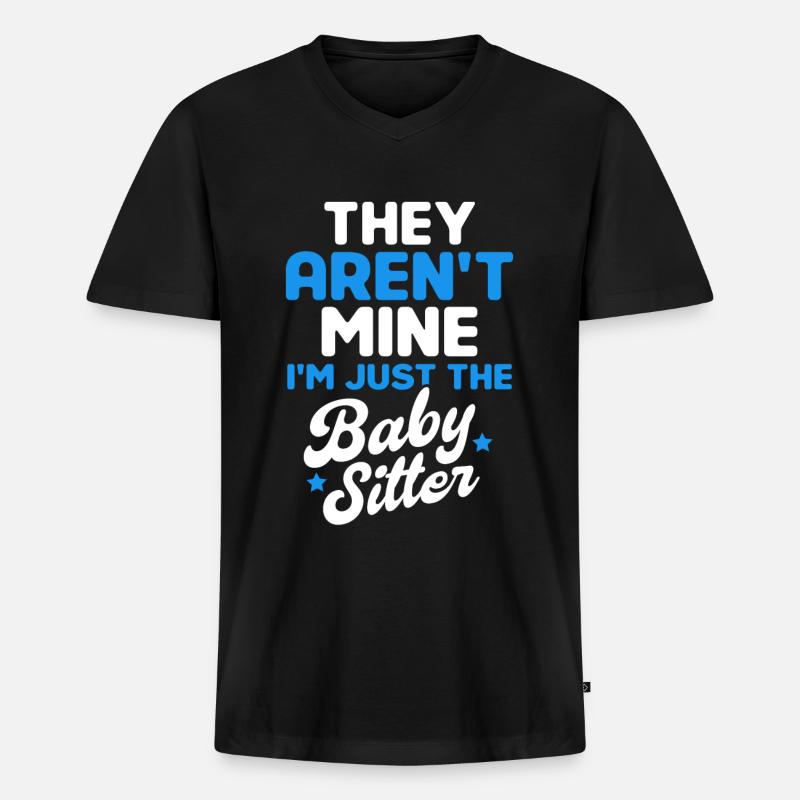 Babysitter Geschenk Babysitting Bester Babysitter - Männer Premium Bio T-Shirt mit V-Ausschnitt - Schwarz