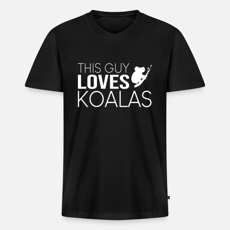 Typ Koala Spruch - Männer Premium Bio T-Shirt mit V-Ausschnitt - Schwarz