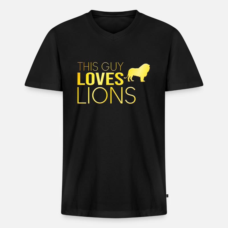 Typ Löwe Spruch - Männer Premium Bio T-Shirt mit V-Ausschnitt - Schwarz