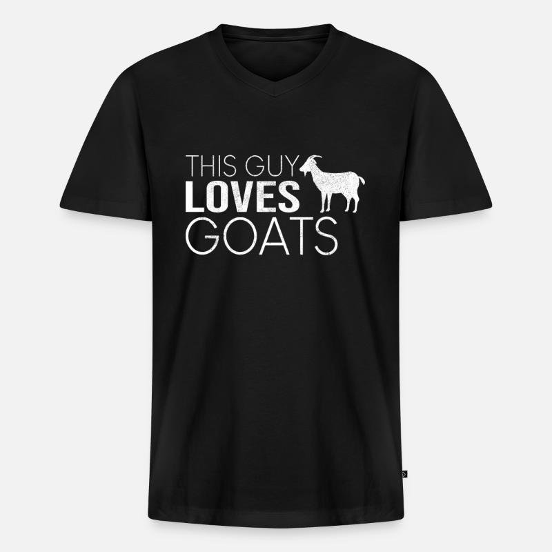 Typ Ziegen Spruch - Männer Premium Bio T-Shirt mit V-Ausschnitt - Schwarz