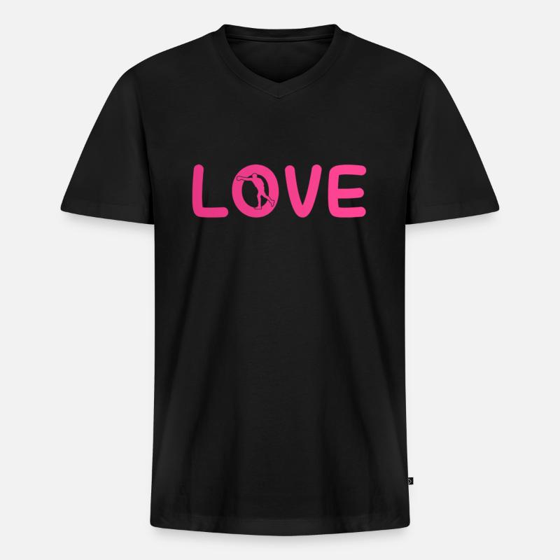 Boxen Liebe - Männer Premium Bio T-Shirt mit V-Ausschnitt - Schwarz