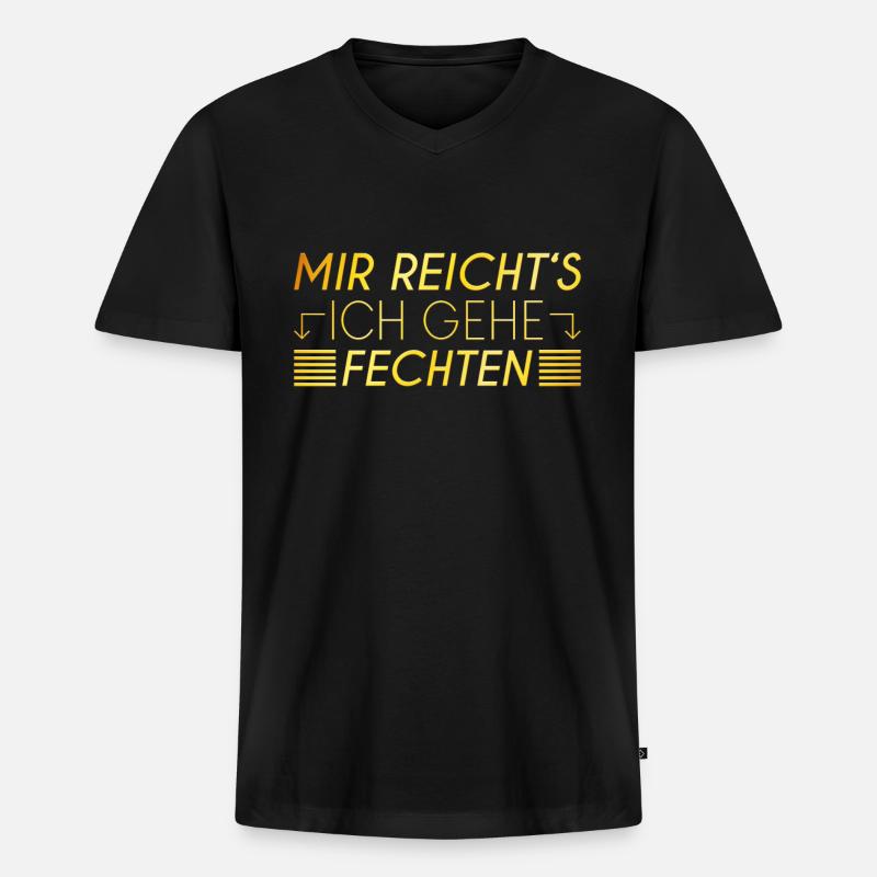 Fechten Spruch - Männer Premium Bio T-Shirt mit V-Ausschnitt - Schwarz