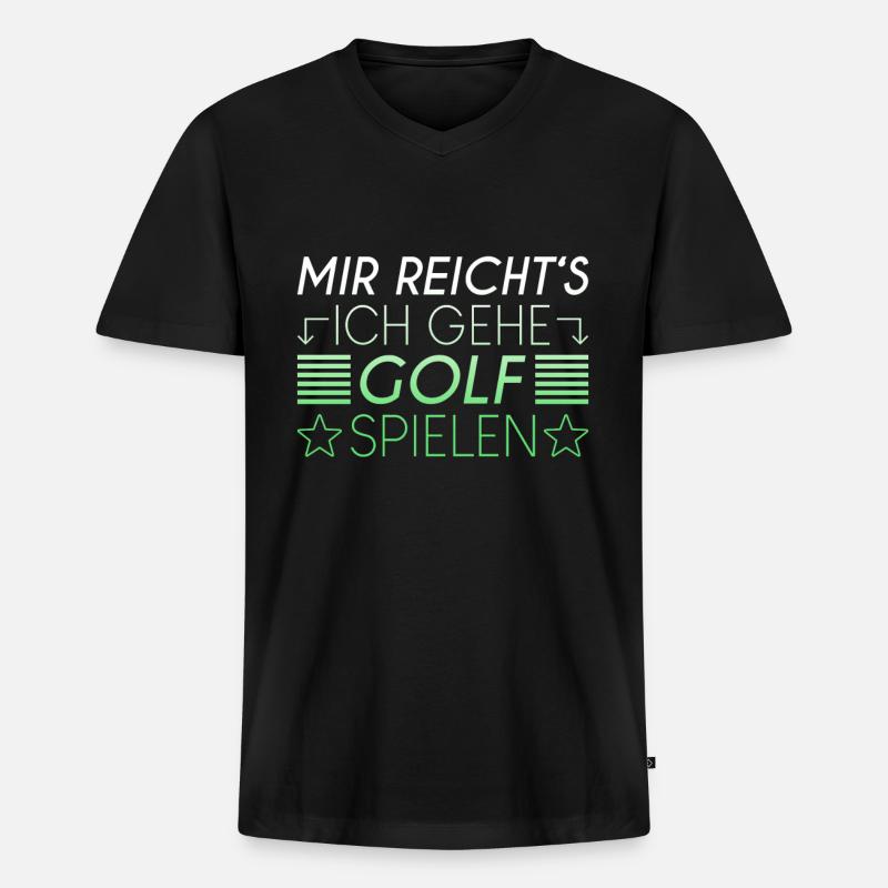 Golf Spruch - Männer Premium Bio T-Shirt mit V-Ausschnitt - Schwarz