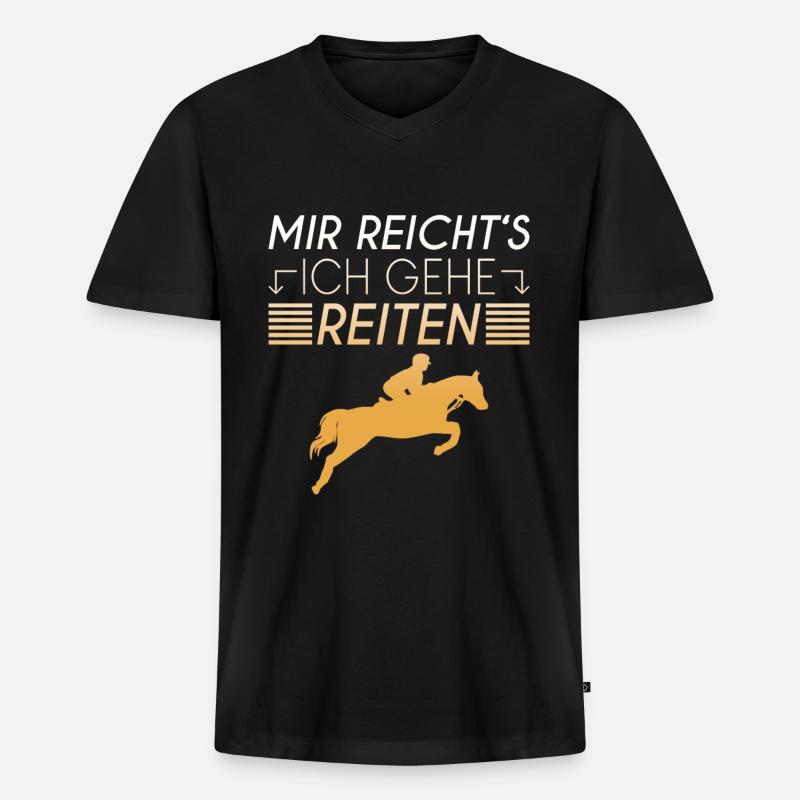 Reiten Spruch - Männer Premium Bio T-Shirt mit V-Ausschnitt - Schwarz
