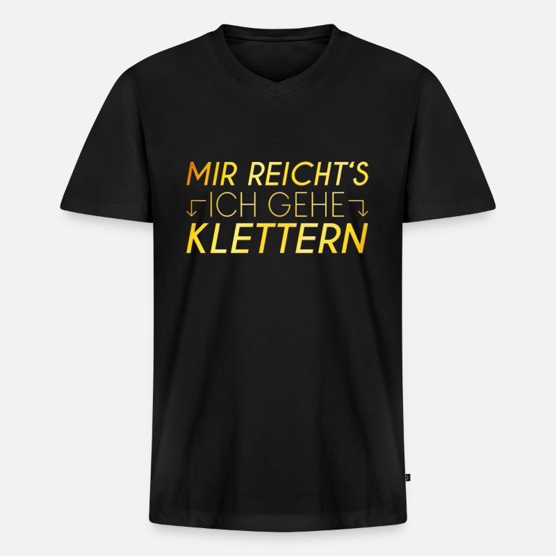 Klettern Spruch - Männer Premium Bio T-Shirt mit V-Ausschnitt - Schwarz