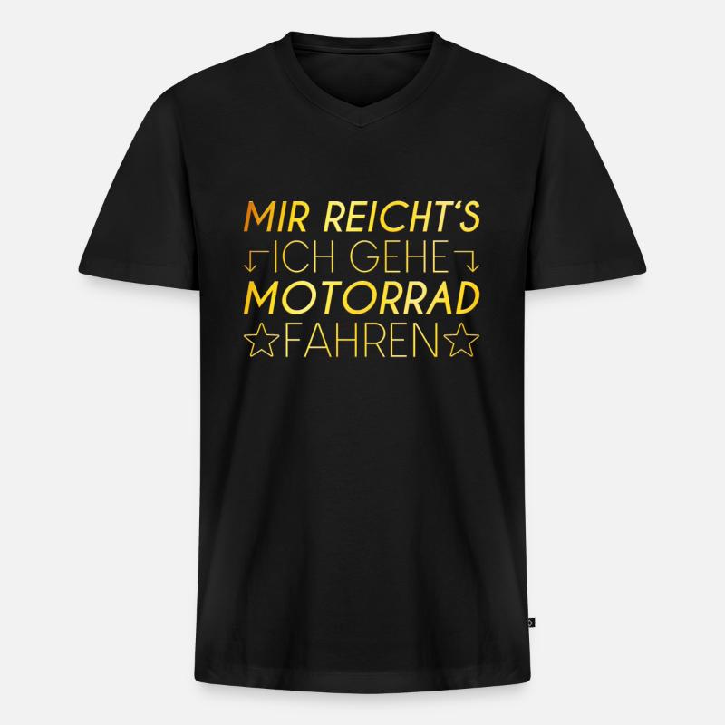 Motorrad Spruch - Männer Premium Bio T-Shirt mit V-Ausschnitt - Schwarz