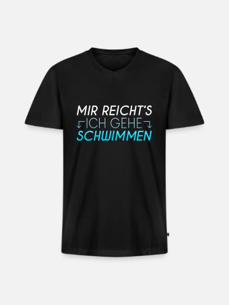 Schwimmen Spruch - Männer Premium Bio T-Shirt mit V-Ausschnitt - Schwarz