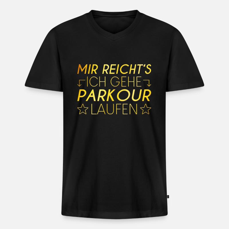 Parkour Spruch - Männer Premium Bio T-Shirt mit V-Ausschnitt - Schwarz