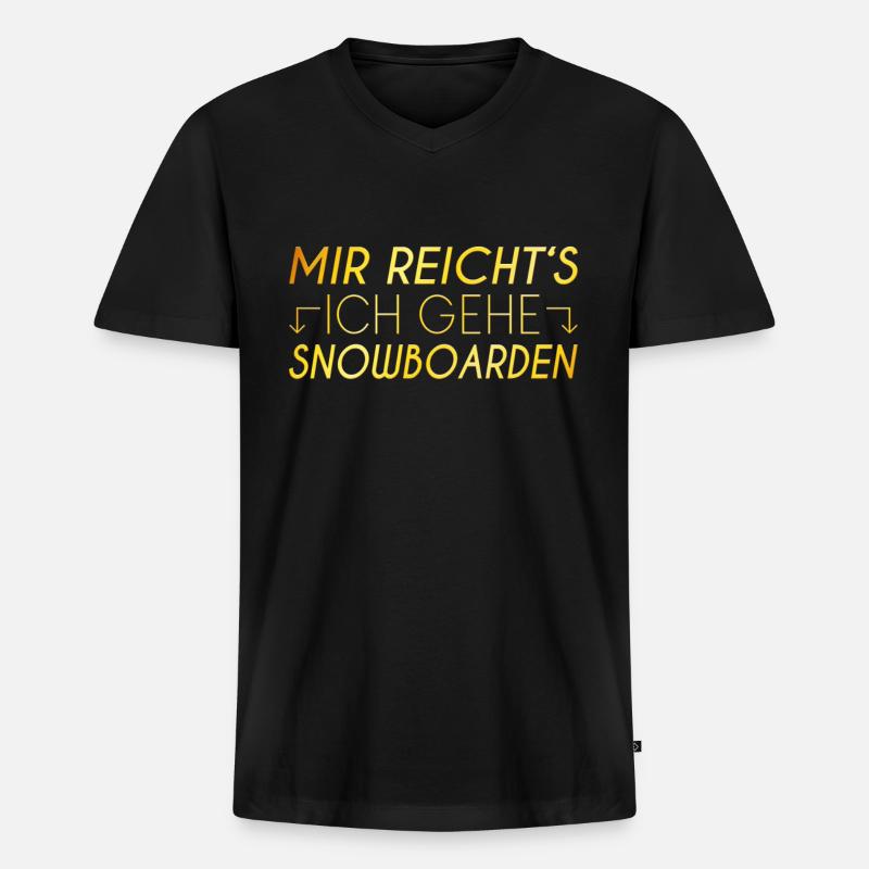 Snowboarden Spruch - Männer Premium Bio T-Shirt mit V-Ausschnitt - Schwarz