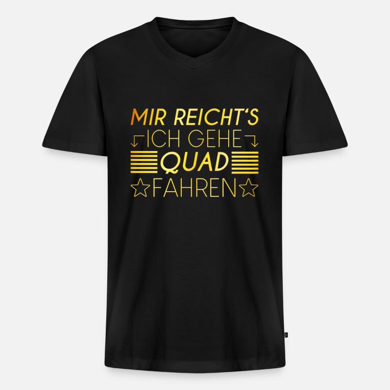 Quad Spruch - Männer Premium Bio T-Shirt mit V-Ausschnitt - Schwarz