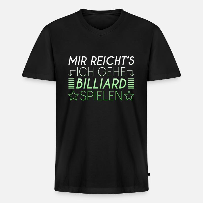 Billiard Spruch - Männer Premium Bio T-Shirt mit V-Ausschnitt - Schwarz