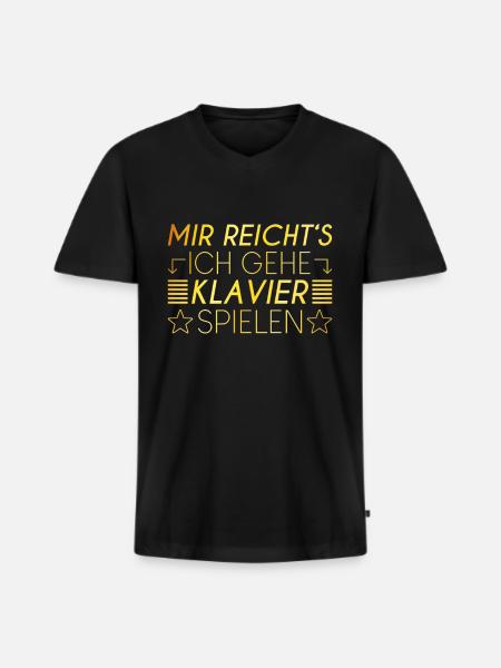 Klavier Spruch - Männer Premium Bio T-Shirt mit V-Ausschnitt - Schwarz