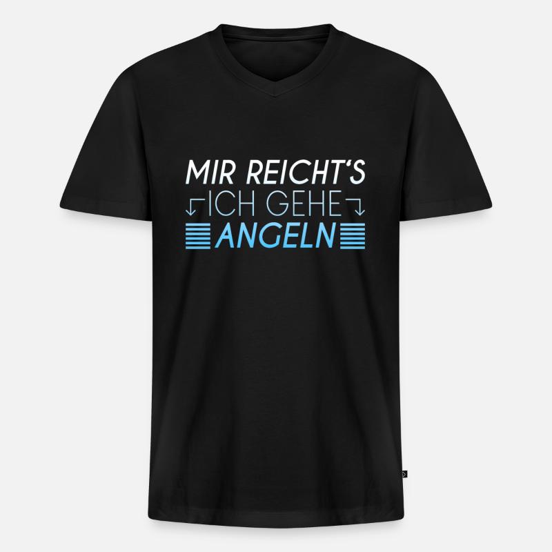 Angeln Spruch - Männer Premium Bio T-Shirt mit V-Ausschnitt - Schwarz