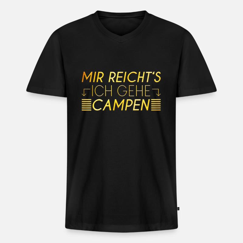 Camping Spruch - Männer Premium Bio T-Shirt mit V-Ausschnitt - Schwarz