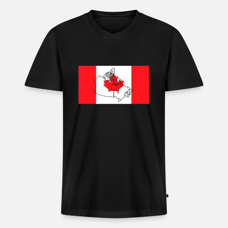 Kanada - Männer Premium Bio T-Shirt mit V-Ausschnitt - Schwarz