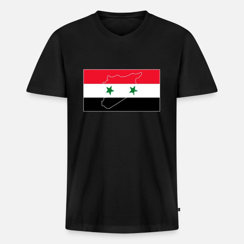 Irak Flagge - Männer Premium Bio T-Shirt mit V-Ausschnitt - Schwarz