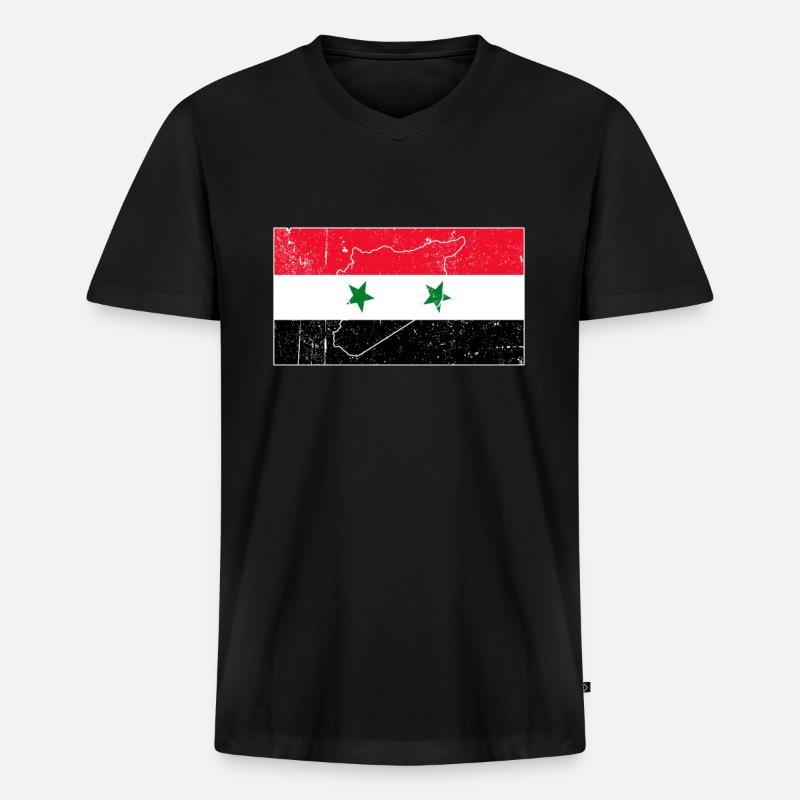 Irak Flagge - Männer Premium Bio T-Shirt mit V-Ausschnitt - Schwarz
