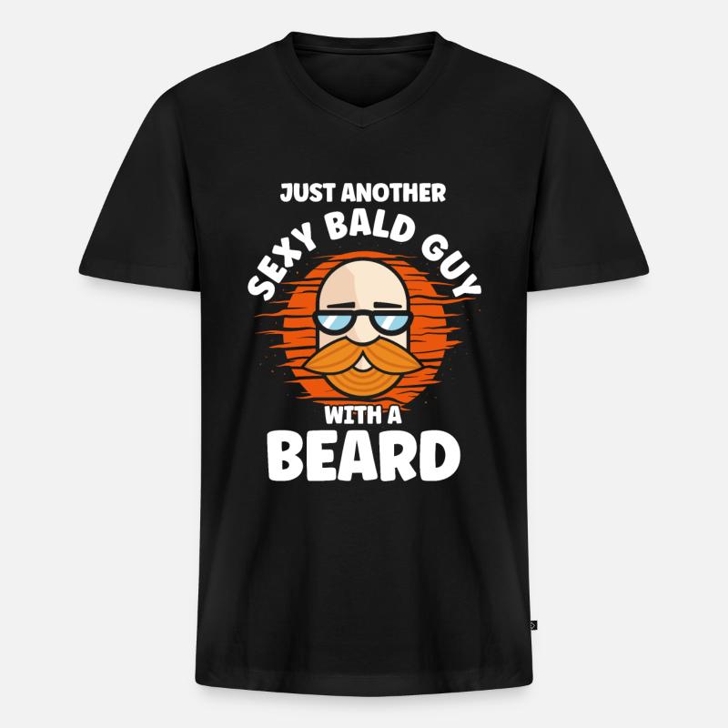 Bärte Spruch Lustiges Bartgeschenk Bart - Männer Premium Bio T-Shirt mit V-Ausschnitt - Schwarz