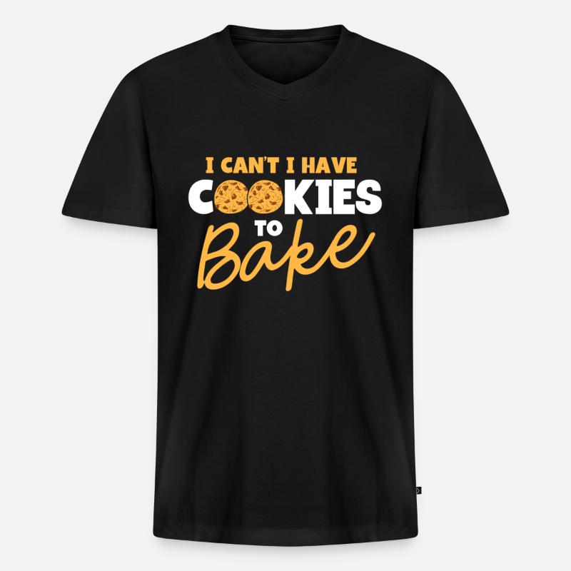 Bäckerei Backen Bäckerin Bäcker - Männer Premium Bio T-Shirt mit V-Ausschnitt - Schwarz