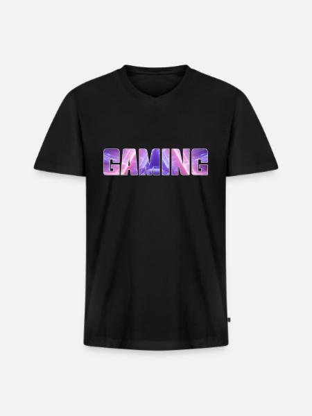 Jeu - T-shirt encolure en V Premium bio Homme - noir