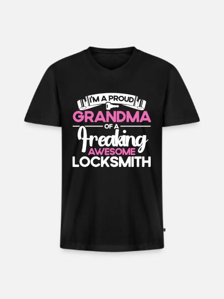 Locksmith Lock Picking Employee Locksmith - Men's Premium Organic T-shirt with V-neck - black
