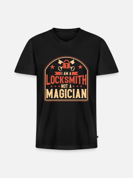 Locksmith Lock Picking Employee Locksmith - Men's Premium Organic T-shirt with V-neck - black