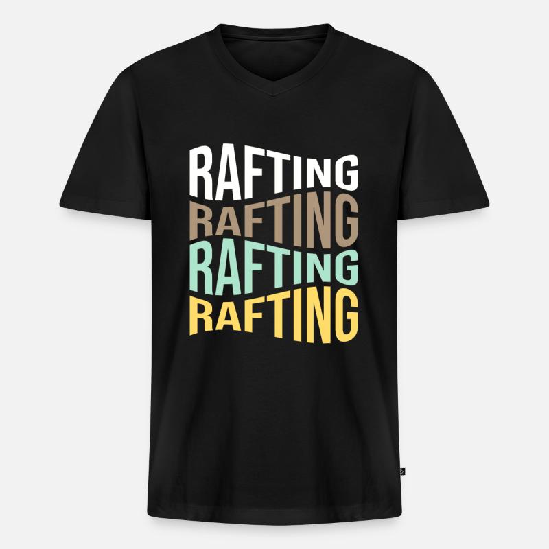 rafting - Männer Premium Bio T-Shirt mit V-Ausschnitt - Schwarz