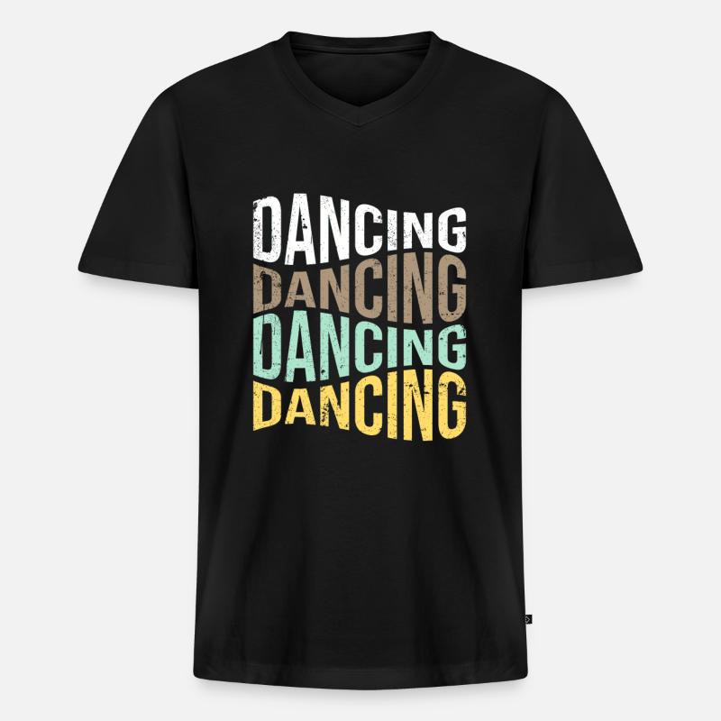 Tanzen - Männer Premium Bio T-Shirt mit V-Ausschnitt - Schwarz