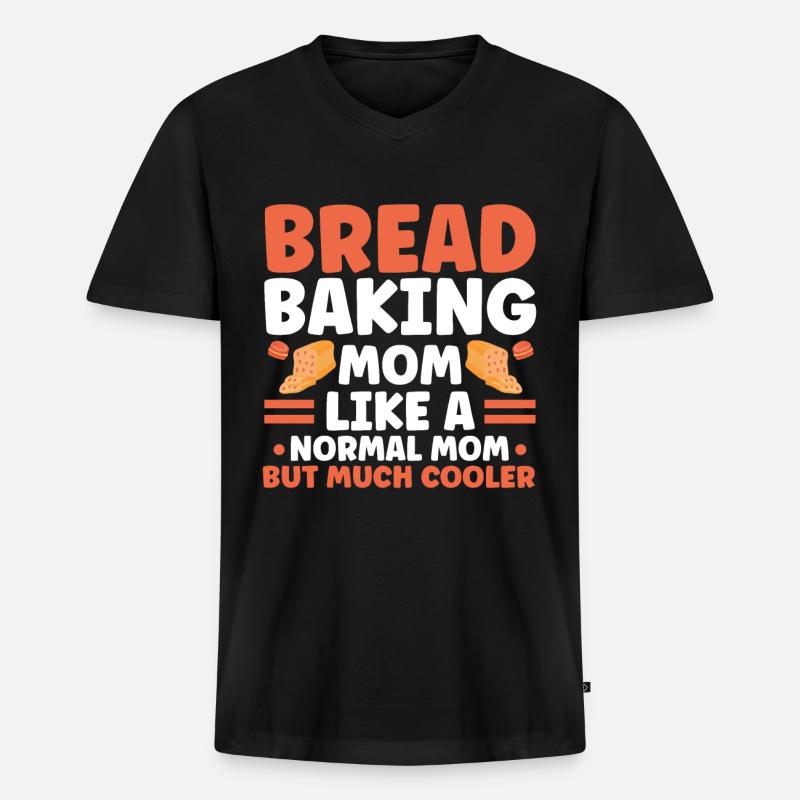 Brotbacken Geschenk Bäckerei Zitat Bäcker - Männer Premium Bio T-Shirt mit V-Ausschnitt - Schwarz