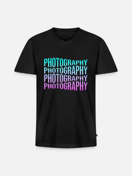 Photography - Men's Premium Organic T-shirt with V-neck - black