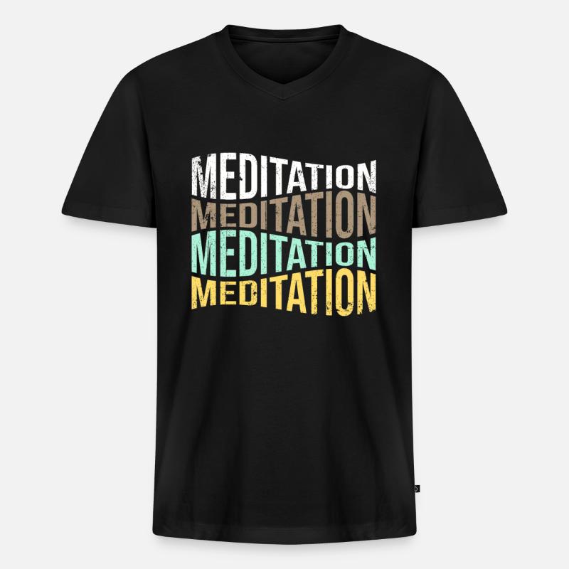 meditation - Männer Premium Bio T-Shirt mit V-Ausschnitt - Schwarz