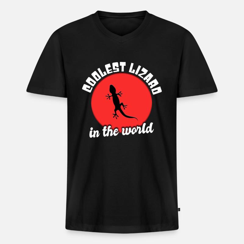 Coole Eidechse Spruch - Männer Premium Bio T-Shirt mit V-Ausschnitt - Schwarz