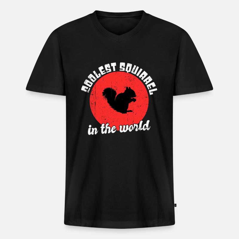 Cooles Eichhörnchen Spruch - Männer Premium Bio T-Shirt mit V-Ausschnitt - Schwarz