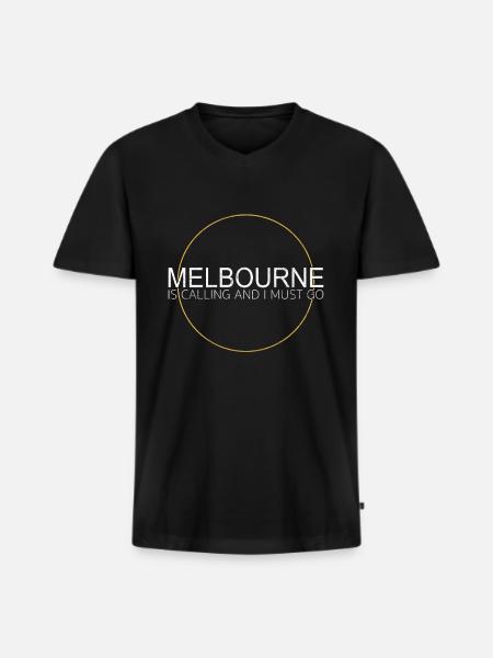 Citation de Melbourne - T-shirt encolure en V Premium bio Homme - noir