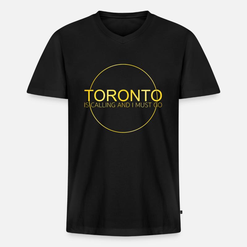 Toronto Spruch - Männer Premium Bio T-Shirt mit V-Ausschnitt - Schwarz