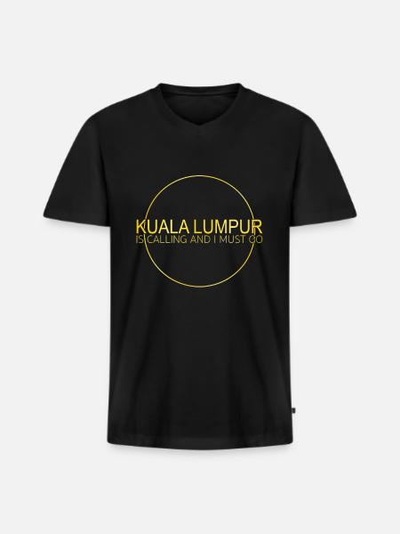 Kuala Lumpur spruch - Männer Premium Bio T-Shirt mit V-Ausschnitt - Schwarz