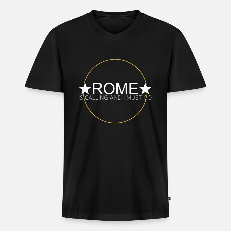 Rom Spruch - Männer Premium Bio T-Shirt mit V-Ausschnitt - Schwarz