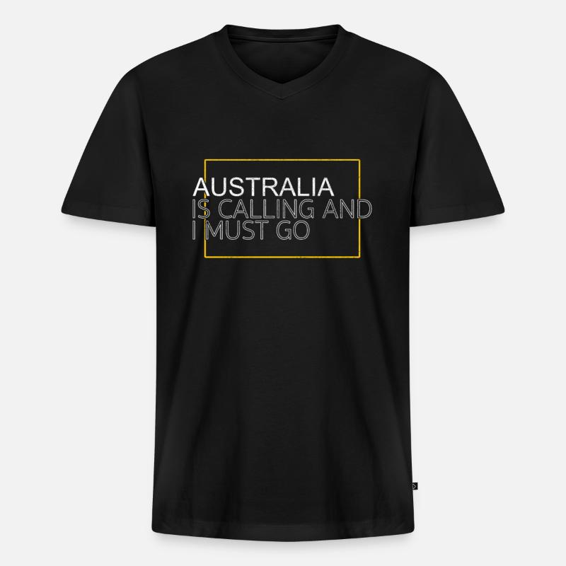 Australien Spruch - Männer Premium Bio T-Shirt mit V-Ausschnitt - Schwarz
