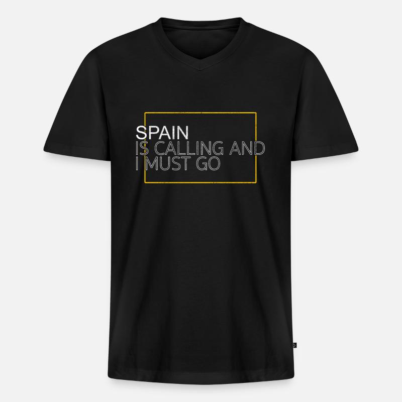 Spanien Spruch - Männer Premium Bio T-Shirt mit V-Ausschnitt - Schwarz