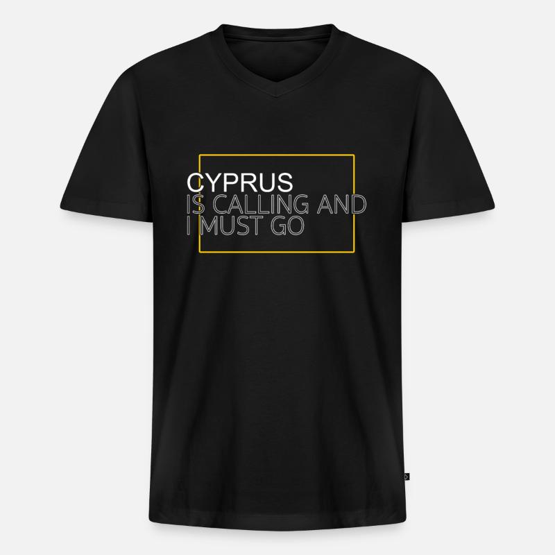 Zypern Spruch - Männer Premium Bio T-Shirt mit V-Ausschnitt - Schwarz