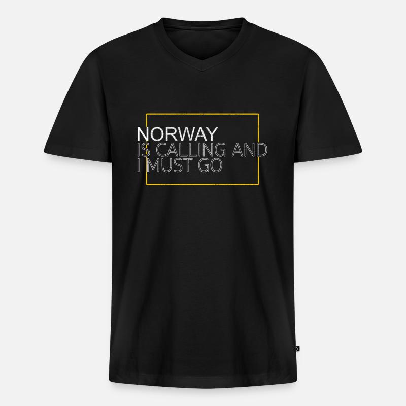 Norwegen Spruch - Männer Premium Bio T-Shirt mit V-Ausschnitt - Schwarz