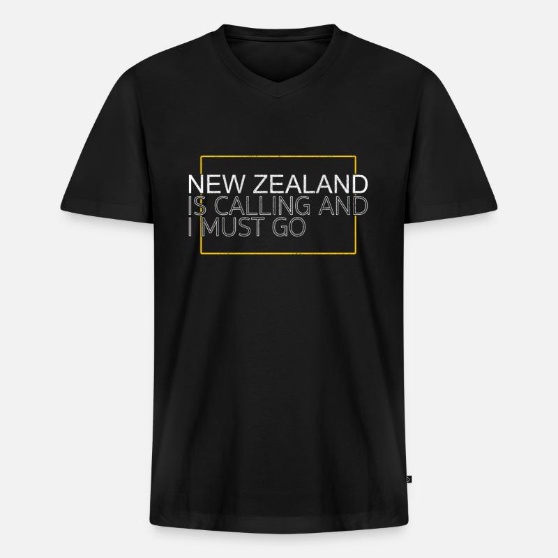 Neuseeland Spruch - Männer Premium Bio T-Shirt mit V-Ausschnitt - Schwarz