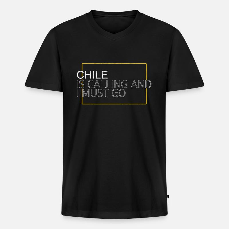 Chile Spruch - Männer Premium Bio T-Shirt mit V-Ausschnitt - Schwarz