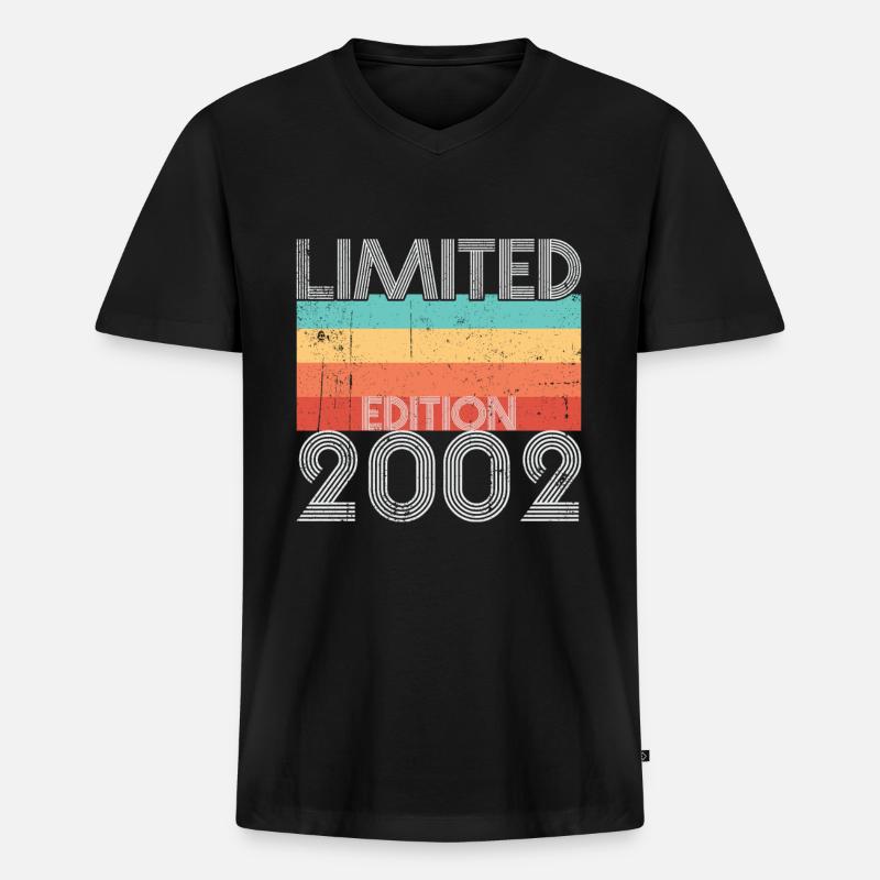 Limited Edition Retro 2002 - Männer Premium Bio T-Shirt mit V-Ausschnitt - Schwarz