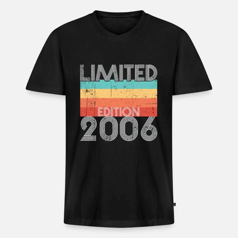 Limited Edition Retro 2006 - Männer Premium Bio T-Shirt mit V-Ausschnitt - Schwarz